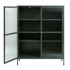 UNIQUE FURNITURE Zelena metalna vitrina Bronco, visina, 140 cm