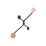 GAZZDA Crna kutna vješalica sa ružičastim detaljem Hook