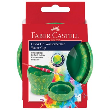 FABER-CASTELL Čaša za tempere 181528, Clic&Go, blister pakiranje, zelena