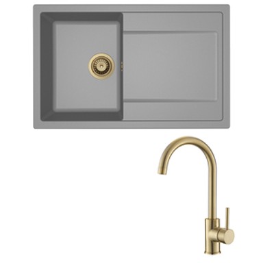 ELLECI Set sudoper Life 300 + slavina Vida, zlato/siva