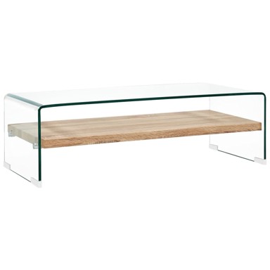 Stolić za kavu prozirni 98 x 45 x 31 cm od kaljenog stakla