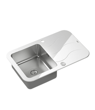 QUADRON Sudoper GLEN 211 bijelo staklo/čelik s daljinskim upravljanjem