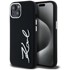 Karl Lagerfeld Silicone Metal Script Logo maskica za iPhone 15, crna