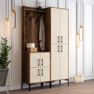 Ormar za predsoblje, Berlin BA - Walnut, krem