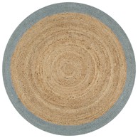Ručno rađeni tepih od jute, maslinastozeleni rub, 90 cm