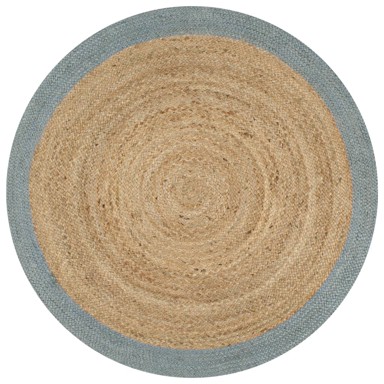 Ručno rađeni tepih od jute, maslinastozeleni rub, 90 cm