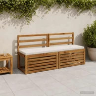 Jastučići za klupu Soest 2 kom 150 x 40 x 5 cm melange, bijeli