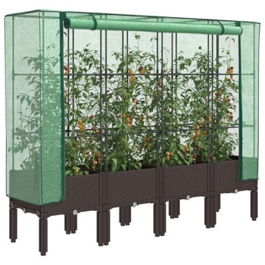 Povišena gredica s pokrovom za staklenik 160 x 40 x 140 cm