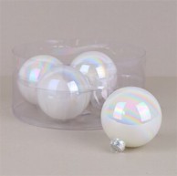 Staklene kuglice 10cm, 4 kom, bijele