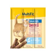 MULTIFIT Poslastica za mačke Mini Meat Sticks, losos i pastrva, 3x6 g