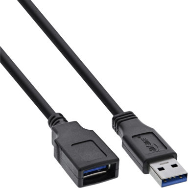 INLINE USB-A kabel B-35610, USB 3.2 Gen 1, 1 m, crni