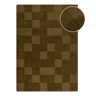 FLAIR RUGS Kaki zeleni ručno rađen vunen tepih 120x170 cm Checkerboard