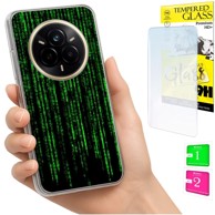 Maskica za Realme 14 Pro 5G, s foto tiskom, sa zaštitnim staklom 9H