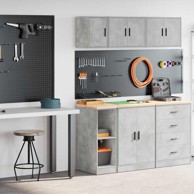 Garažni ormarići, 2 kom, konstruirano drvo, sivi