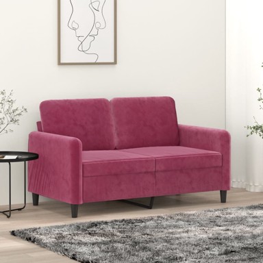 Dvosjed crvena boja vina 120 cm baršunasti
