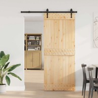 Klizna vrata Narvik, 85 x 210 cm, 152,5 cm, prirodna i crna