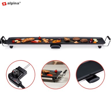 ALPINA Električni roštilj TEPPANYAKI, 100×22 cm, 2000 W