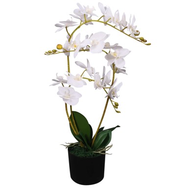 Umjetna orhideja s posudom, 65 cm, bijela