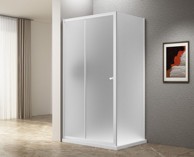 AQUALINE Tuš kabina UGGA, pravokutna, 1100 x 800 mm, staklo Brick, bijela