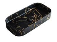 S6 STEKLARSTVO ŠEST Umivaonik S6BG1 75x38x13 cm, crni mramor