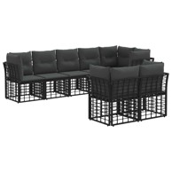 Set vanjskih sofa bez stola, poliester, crna