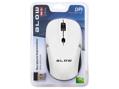 BLOW Miš MB-10, bežični, 1600 DPI, bijela