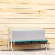 Gnijezdo za kokoši, 3 odjeljka, s nogama, pocinčani čelik, 83.5 x 50 x 63/68 cm