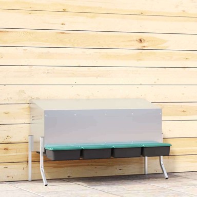 Gnijezdo za kokoši, 3 odjeljka, s nogama, pocinčani čelik, 83.5 x 50 x 63/68 cm