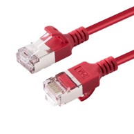 Mrežni spojni kabel, U/FTP, kategorija 6A, tanka izvedba, LSZH, duljina 0,5 m, crvena