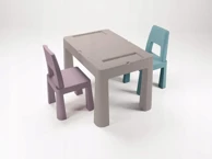 TEGA BABY Teggi Multifun dječji set – stol i 2 stolice, kamena/vrijesak/tirkizna boja