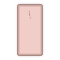 BELKIN Powerbank prijenosni punjač BPB012btRG, 20.000mAh, 15W, USB-A/C kabel, rozi