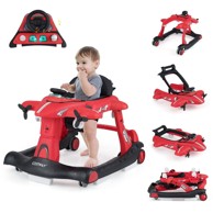 NORTHIX Hodalica za bebe 6u1 s glazbom, crvena