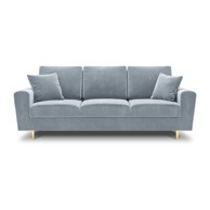 COSMOPOLITAN DESIGN Svijetlo plava baršunasti sklopiva/s prostorom za odlaganje sofa 235 cm Kyoto, 235x100x88 cm