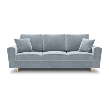 COSMOPOLITAN DESIGN Svijetlo plava baršunasti sklopiva/s prostorom za odlaganje sofa 235 cm Kyoto, 235x100x88 cm