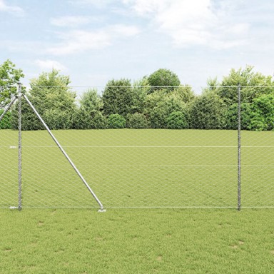 Ograda, heksagonalna, 1.6x100 m, pocinčani čelik, stupovi sa šiljkom, 13 kom, Ø32 mm, 180 cm, siva
