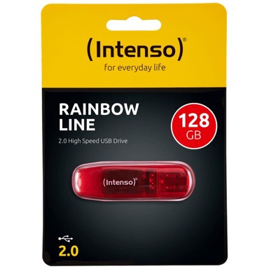 INTENSO USB flash stick 128 GB Hi-Speed USB 2.0 Rainbow Line crveni