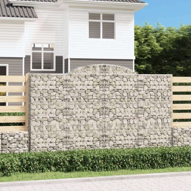 Gabionska košara s lukom za ogradu, 300 x 30 x 180/200 cm, pocinčano željezo