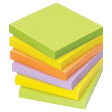 GLOBAL NOTES Samoljepljivi blok, Spring, 75 x 75 mm, 100 listova, neon, sortirane boje