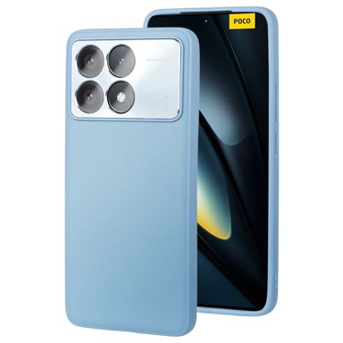 Stražnja maskica od umjetne kože za Xiaomi Poco F6 Pro, hibridna koža, plava