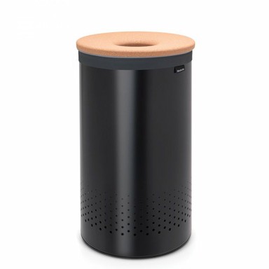 BRABANTIA Košara za rublje 60 l, okrugla, crna