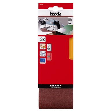 KWB Brusni papir za tračnu brusilicu za drvo i metal 75x457 mm GR 100 3/1