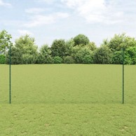 Šesterokutni set ograde, set od 2, 25x1.5 m, metal, zelena  