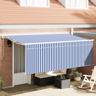 Skrovita tenda 350x200 cm, bijela, prugasti plava i bijela