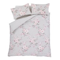 CATHERINE LANSFIELD Posteljina Canterbury Floral za bračni krevet/za produženi krevet 230x220 cm siva