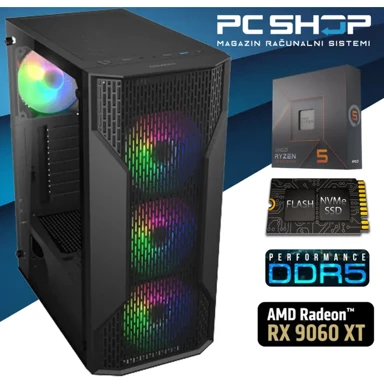 MAGAZINRS Stolno računalo Gamer / AMD Ryzen 5 7500X3D, 32 GB DDR5, 1 TB SSD, FreeDOS