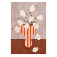 THE POSTER CLUB Plakat 30x40 cm White Flowers in Striped Vase