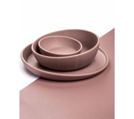 EEVEVE Set dječjeg posuđa od mramornog silikona 5 komada, roza