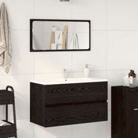 2-dijelni set namještaja za kupanonicu, crni hrast, inženjersko drvo
