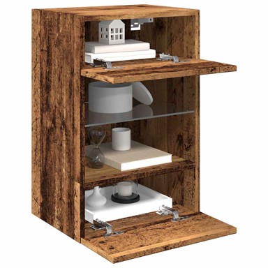 TV Zidni ormarići s LED svjetlima 2 kom Staro drvo 40x30x60,5cm