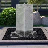Vrtna fontana s crpkom, nehrđajući čelik, dimenzije 48 x 34 x 76 cm, trokutasta